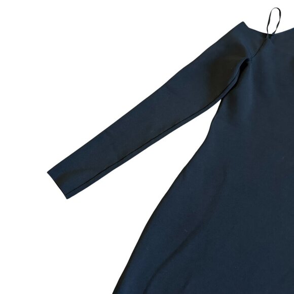 Alexander Wang Black Fitted Bodycon Dress Turtle Neck Cold Shoulder Size Small - Picture 9 of 12